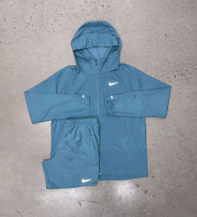 Nike Denim Blue Windrunner Jacket x Challenger Shorts Set