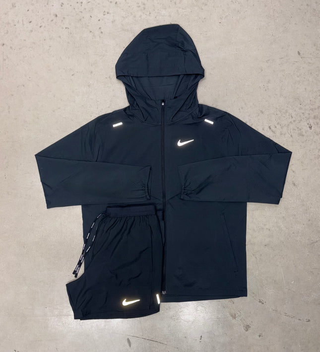 Nike Black Windrunner Jacket x Flex Stride Shorts Set