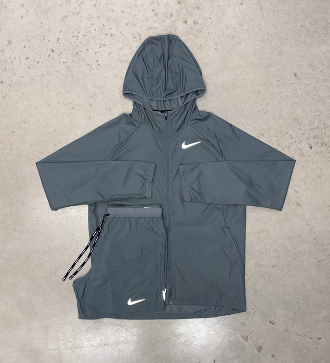 Nike Grey Essential Windrunner Jacket x Flex Stride Shorts Set
