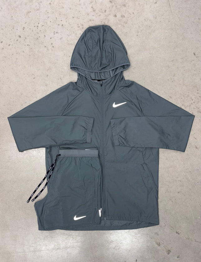 Nike Grey Essential Windrunner Jacket x Flex Stride Shorts Set