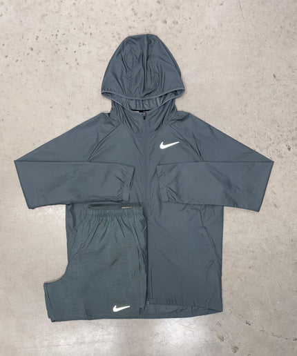 Nike Grey Essential Windrunner Jacket x Challenger Shorts Set