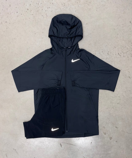 Nike Black Essential Windrunner Jacket x Challenger Shorts Set