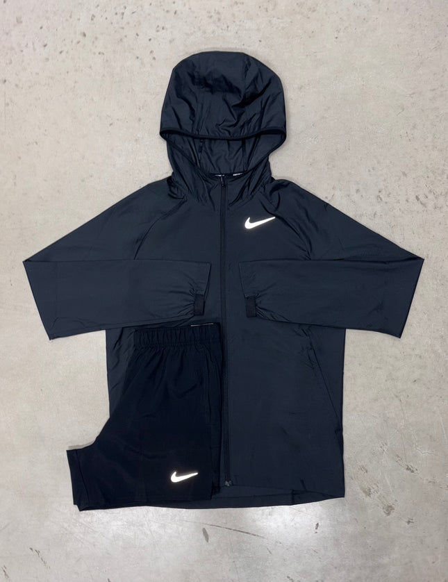 Nike Black Essential Windrunner Jacket x Challenger Shorts Set