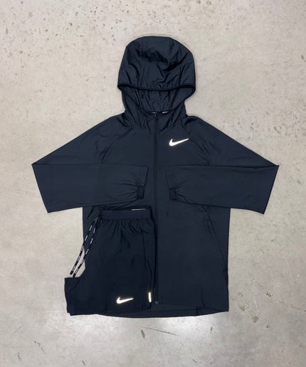 Nike Black Essential Windrunner Jacket x Flex Stride Shorts Set