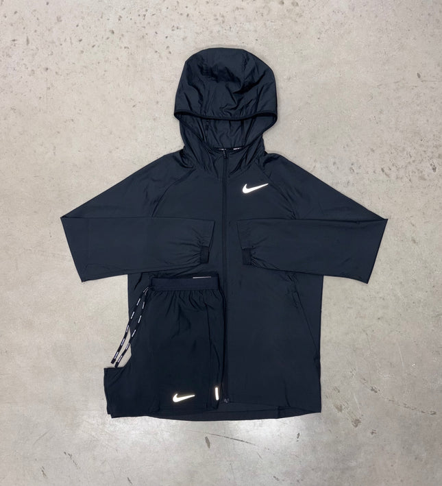 Nike Black Essential Windrunner Jacket x Flex Stride Shorts Set