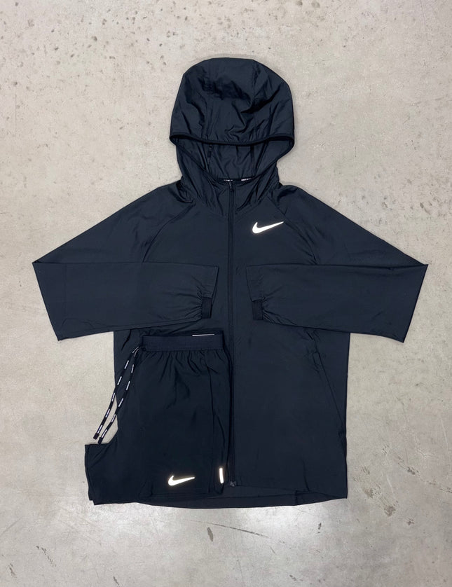 Nike Black Essential Windrunner Jacket x Flex Stride Shorts Set