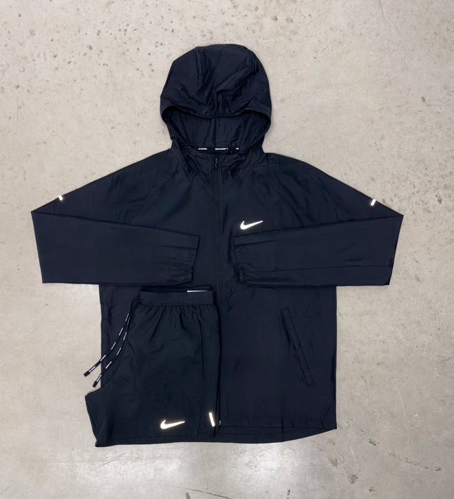 Nike Black Repel Windrunner Jacket x Flex Stride Shorts Set