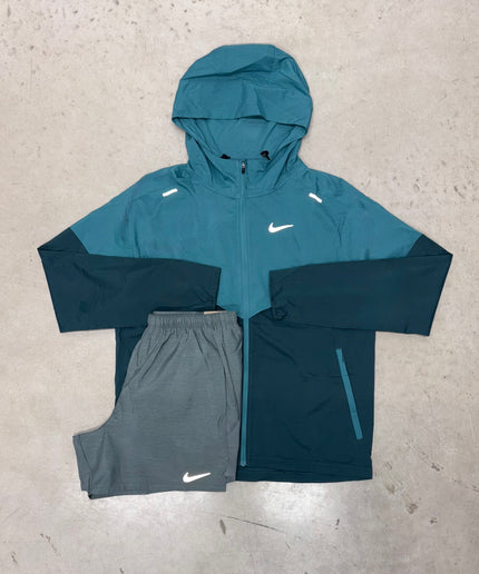 Nike Teal Blue Windrunner Jacket x Challenger Shorts Set