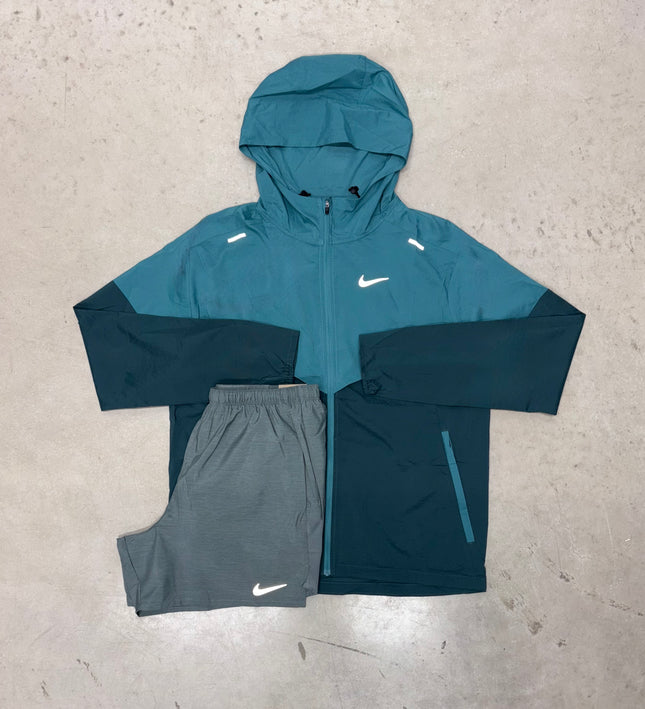 Nike Teal Blue Windrunner Jacket x Challenger Shorts Set