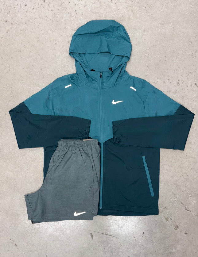 Nike Teal Blue Windrunner Jacket x Challenger Shorts Set