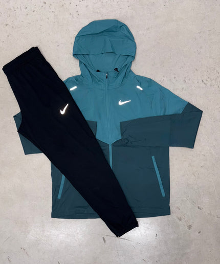 Nike Teal Blue Windrunner Jacket x Black Challenger Tracksuit