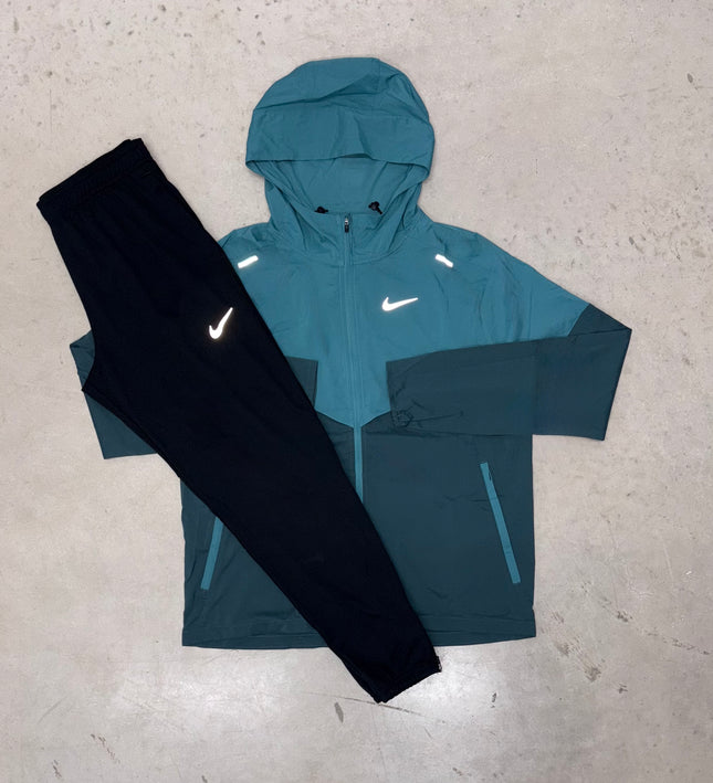 Nike Teal Blue Windrunner Jacket x Black Challenger Tracksuit