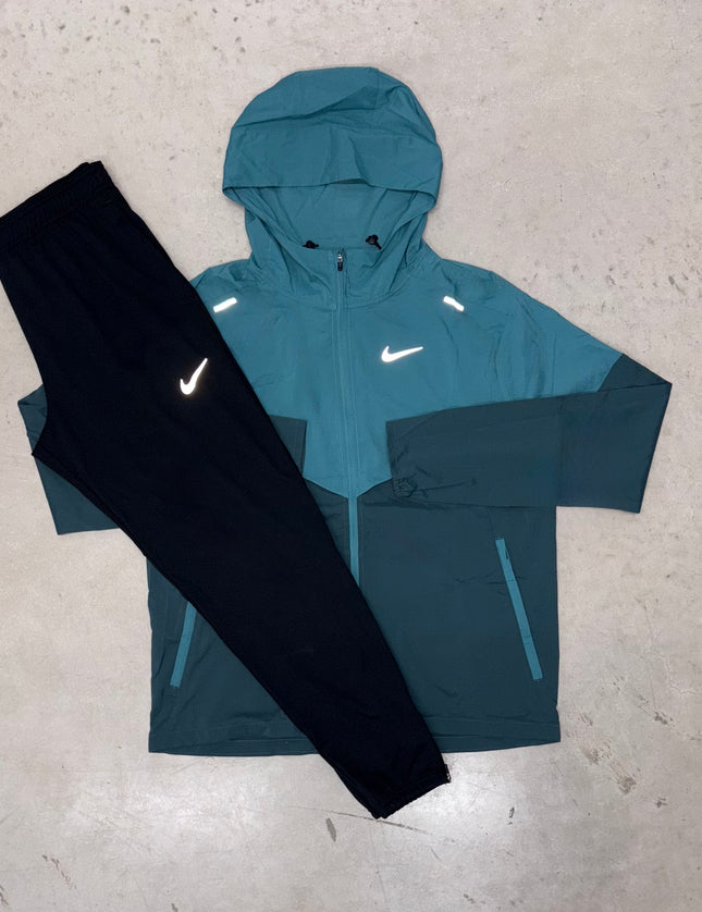 Nike Teal Blue Windrunner Jacket x Black Challenger Tracksuit