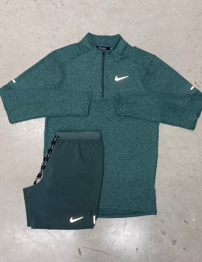 Nike Vintage Green Stride 1/4 Zip x Flex Stride Shorts