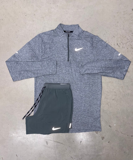 Nike Grey Stride 1/4 Zip x Flex Stride Shorts