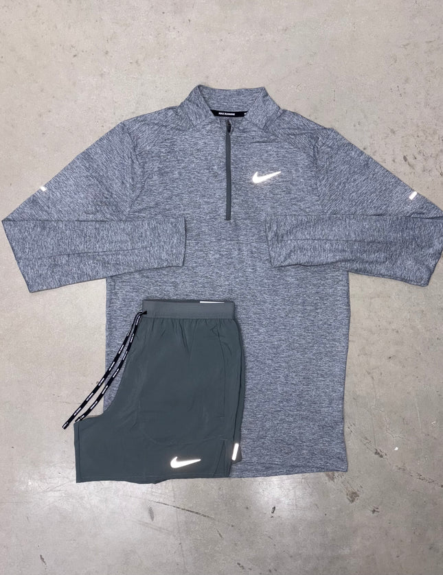 Nike Grey Stride 1/4 Zip x Flex Stride Shorts