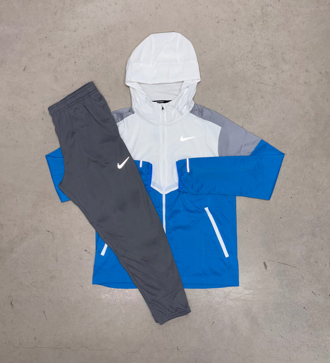 Nike White/Grey/Blue Windrunner Jacket Tracksuit