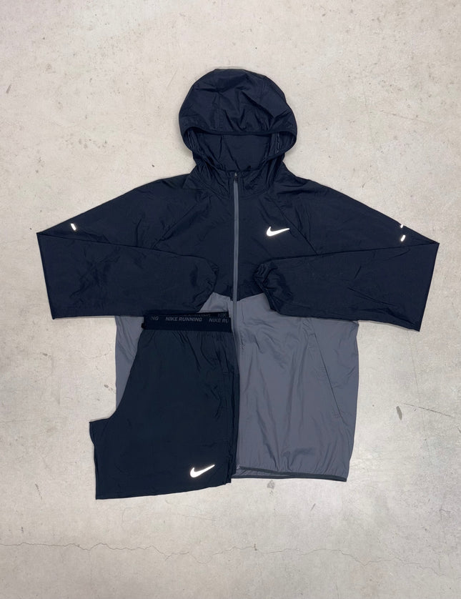 Nike Black/Grey Stride Windrunner Jacket x Challenger Shorts Set