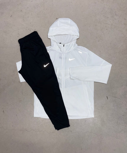 Nike Ice White Windrunner Jacket x Black Challenger Pants Tracksuit