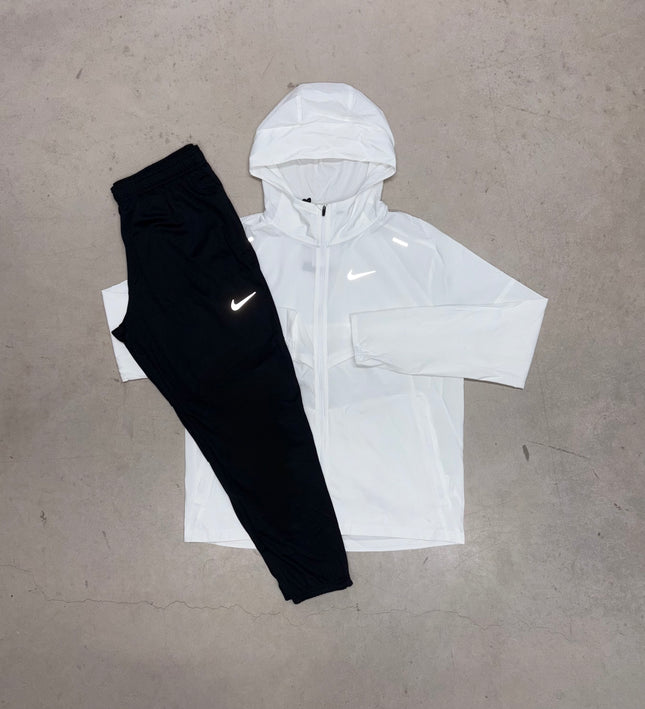 Nike Ice White Windrunner Jacket x Black Challenger Pants Tracksuit