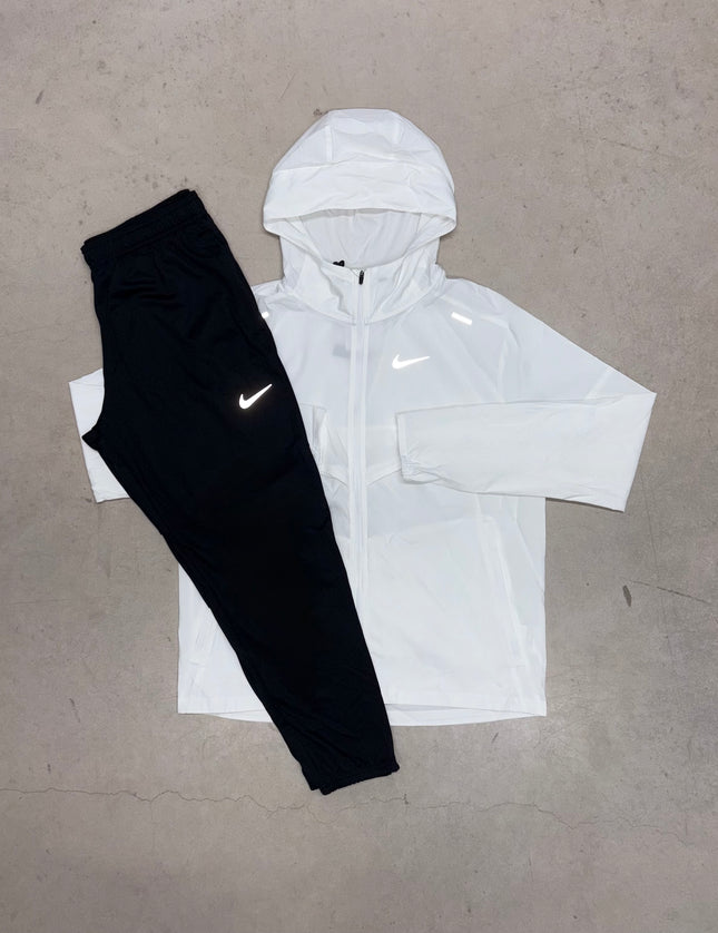 Nike Ice White Windrunner Jacket x Black Challenger Pants Tracksuit