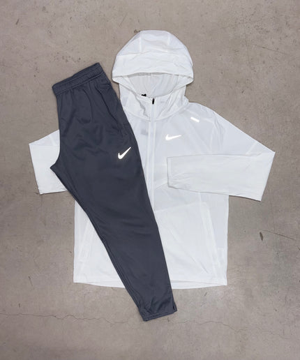 Nike Ice White Windrunner Jacket x Grey Challenger Pants Tracksuit