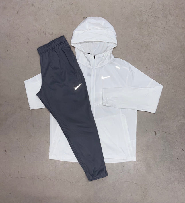 Nike Ice White Windrunner Jacket x Grey Challenger Pants Tracksuit