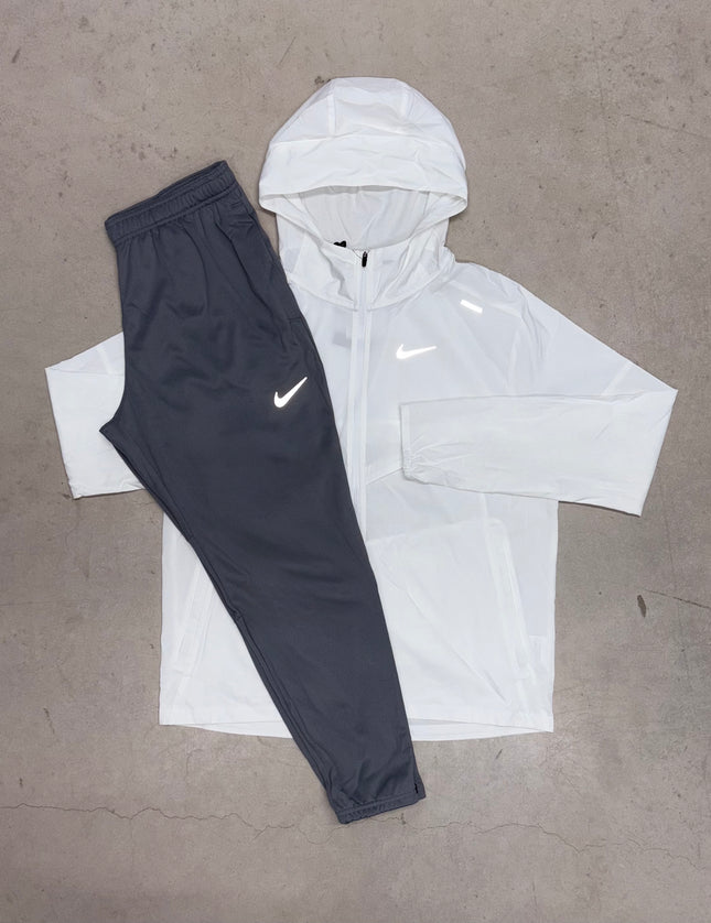 Nike Ice White Windrunner Jacket x Grey Challenger Pants Tracksuit