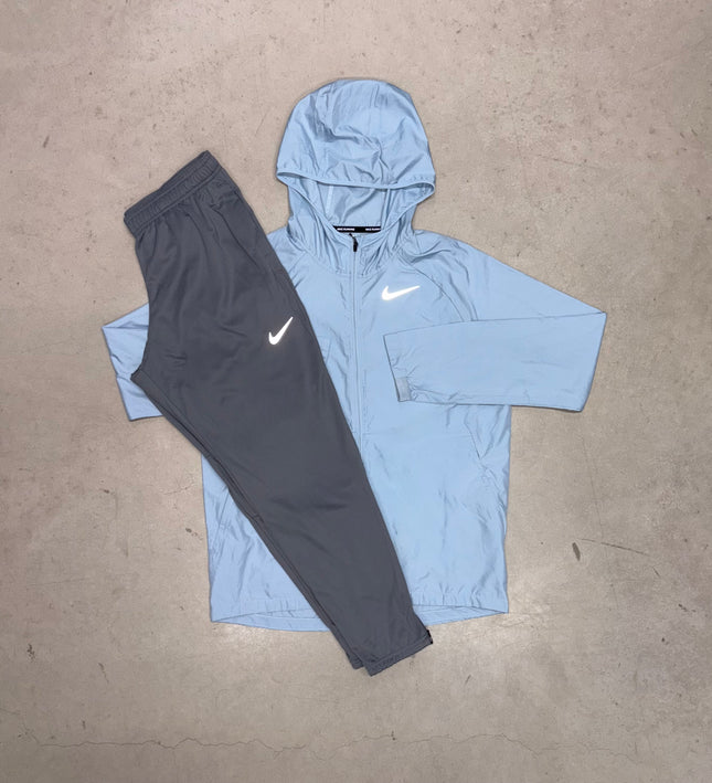 Nike Cobalt Essential Windrunner Jacket x Grey Challenger Pants