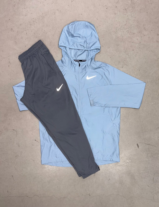 Nike Cobalt Essential Windrunner Jacket x Grey Challenger Pants