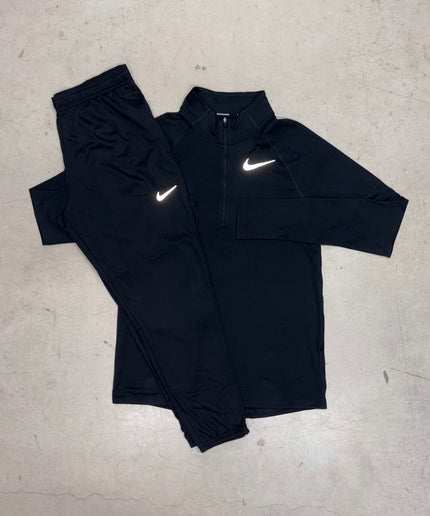 Nike Black Element 1/4 Zip x Black Challenger Pants Tracksuit