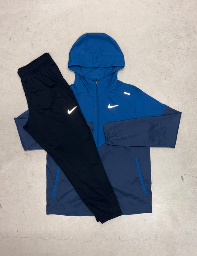 Nike Thunder Blue Windrunner Jacket x Black Challenger Pants Tracksuit