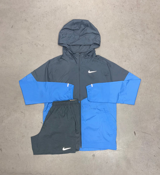 Nike University Blue Windrunner Jacket x Grey Challenger Shorts Tracksuit