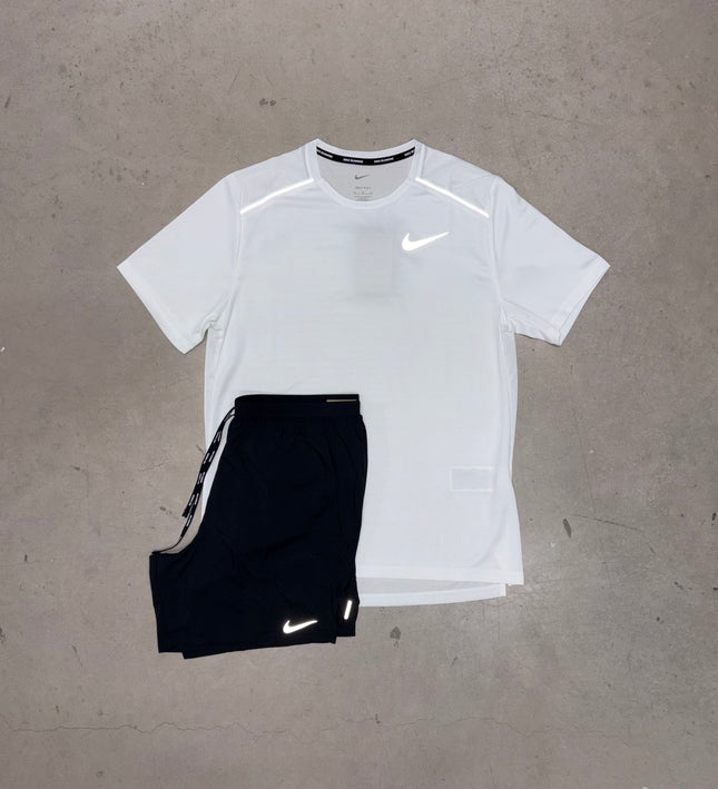 Nike Ice White Miler x Black Flex Stride Short