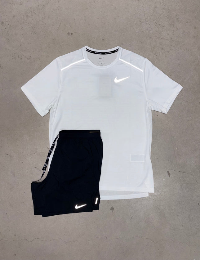 Nike Ice White Miler x Black Flex Stride Short