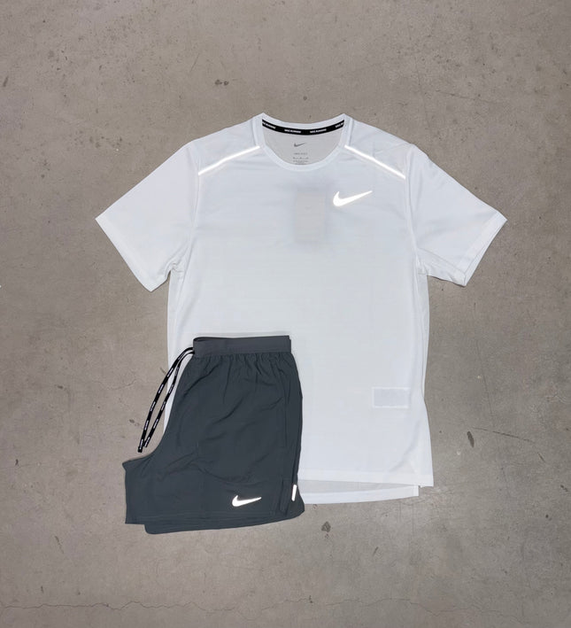 Nike Ice White Miler x Grey Flex Stride Short