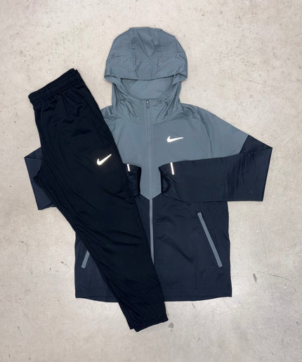 Nike Black/Grey Windrunner Jacket x Black Challenger Pants