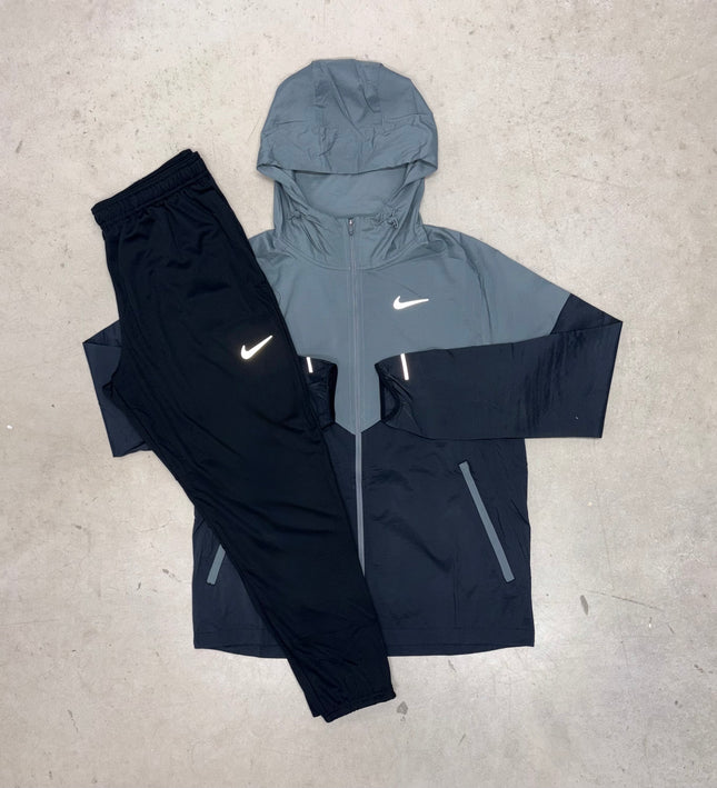Nike Black/Grey Windrunner Jacket x Black Challenger Pants
