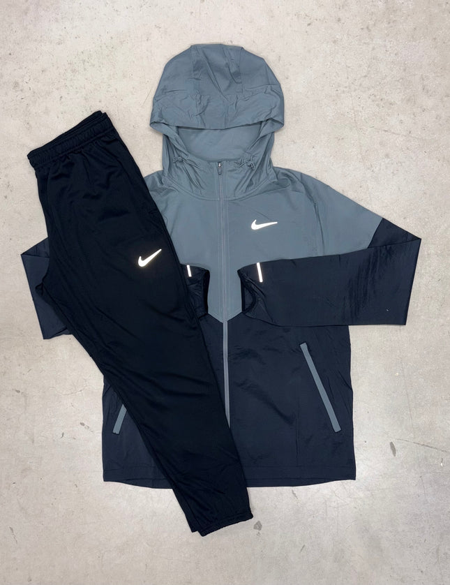 Nike Black/Grey Windrunner Jacket x Black Challenger Pants
