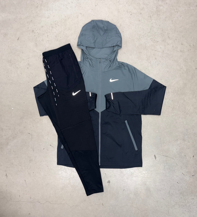 Nike Black/Grey Windrunner Jacket x Black Phenom Elite Pants