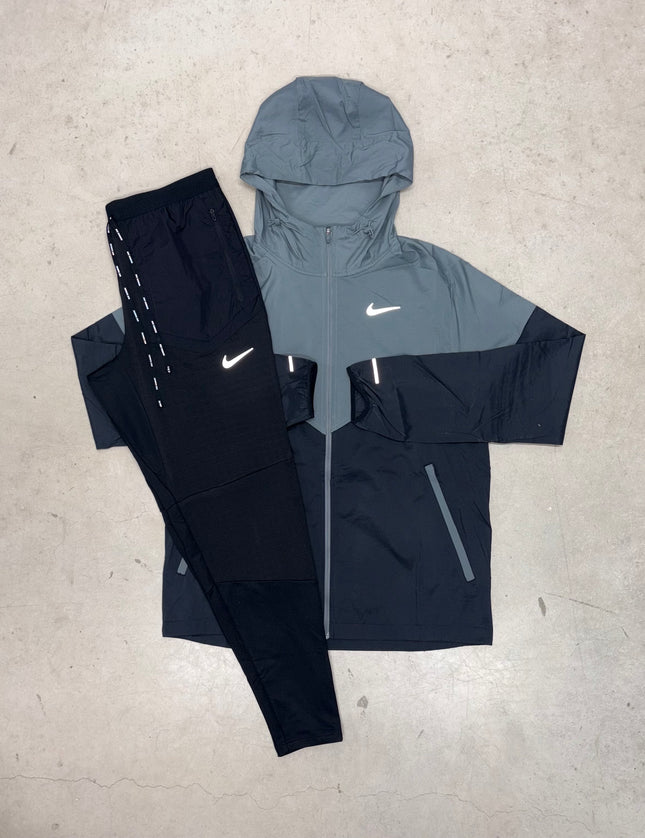 Nike Black/Grey Windrunner Jacket x Black Phenom Elite Pants