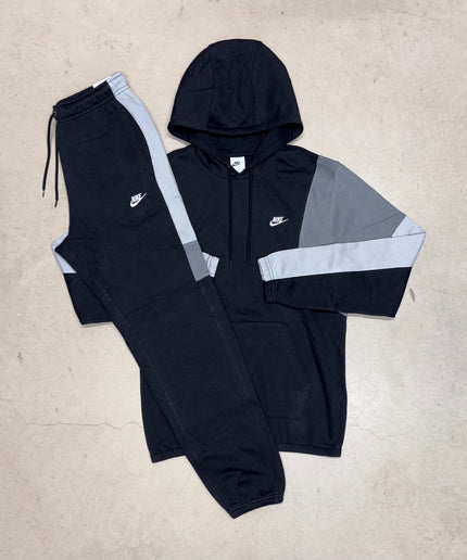 Nike Two Tone Black/Grey Club Hooded Tracksuit