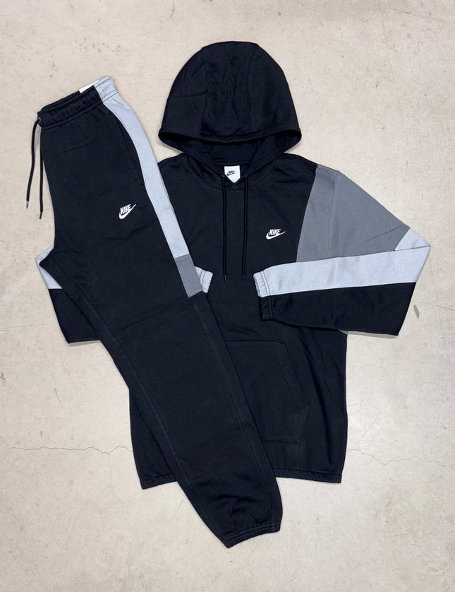 Nike Two Tone Black/Grey Club Hooded Tracksuit