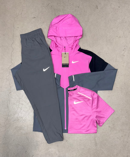 Nike Playful Pink Windrunner Jacket x Grey Challenger Pants Full Bundle
