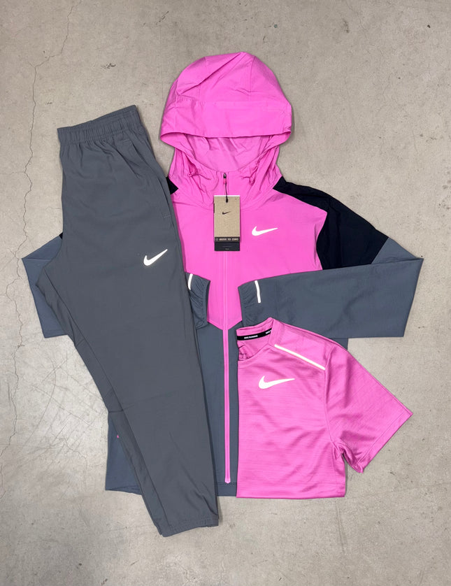 Nike Playful Pink Windrunner Jacket x Grey Challenger Pants Full Bundle