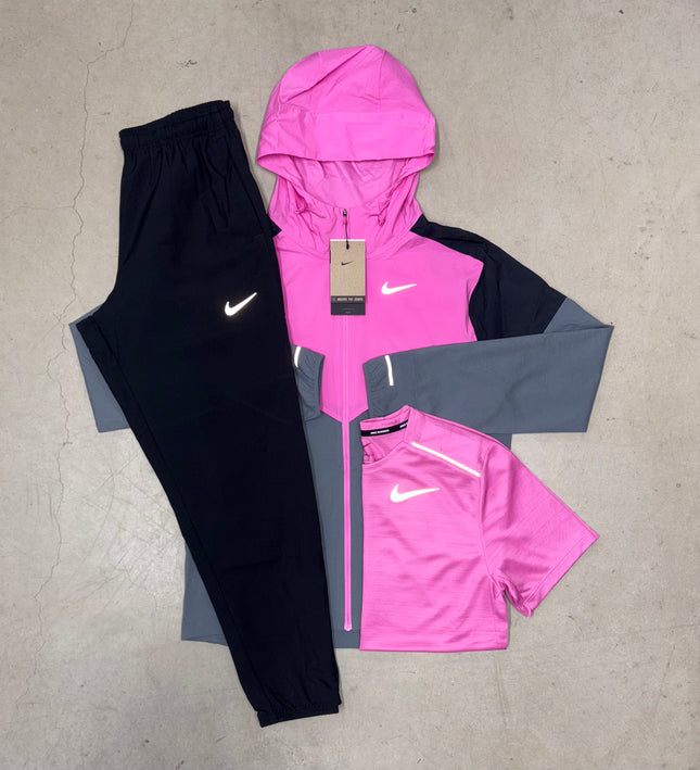 Nike Playful Pink Windrunner Jacket x Black Challenger Pants Full Bundle
