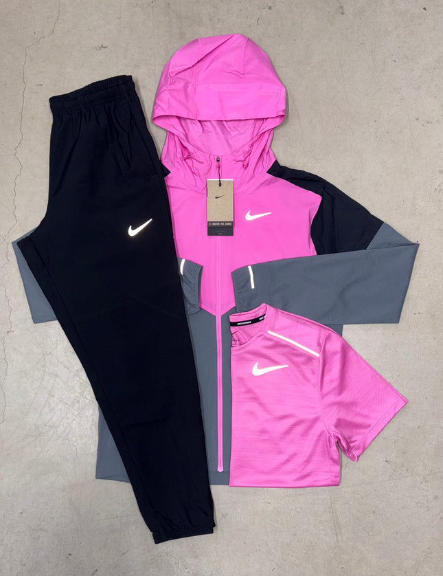 Nike Playful Pink Windrunner Jacket x Black Challenger Pants Full Bundle
