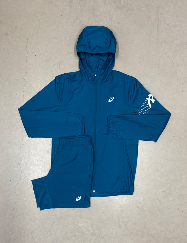 ASICS Dark Teal Icon SS Jacket x Shorts