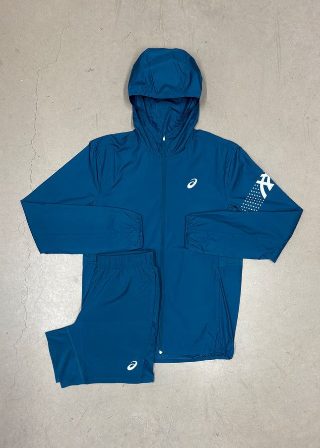 ASICS Dark Teal Icon SS Jacket x Shorts