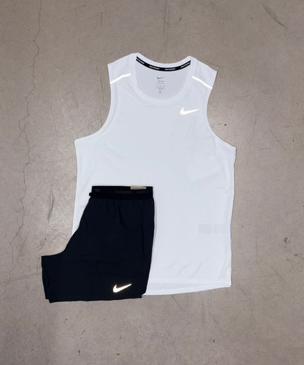 Nike Ice White Miler Vest x Black Challenger Shorts Set